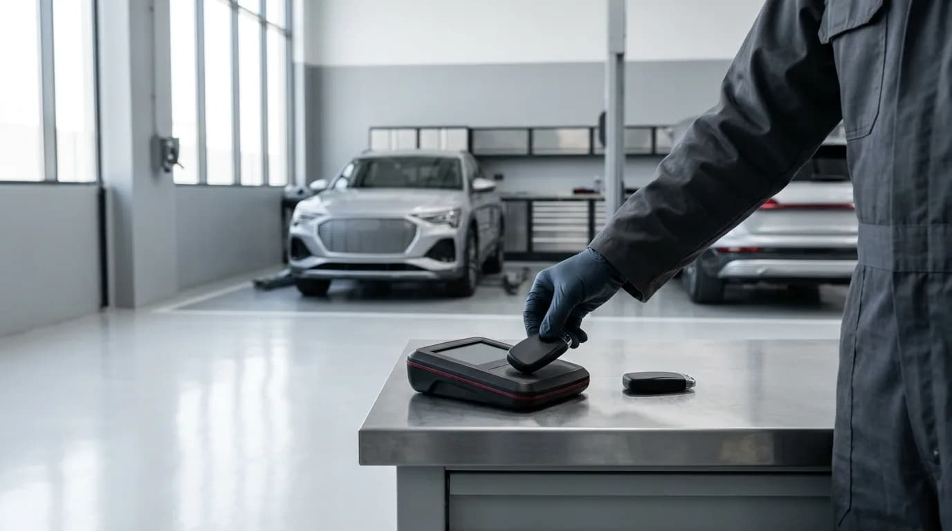 Key programming برمجة مفتاح اودي جديد بجهاز VCDS داخل الورشة